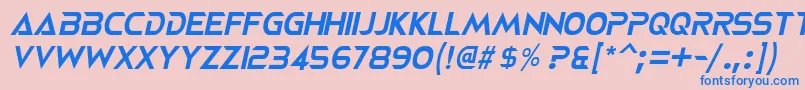 NeoteriqueItalic Font – Blue Fonts on Pink Background
