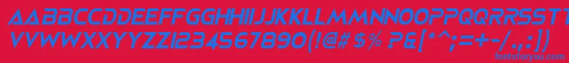 NeoteriqueItalic Font – Blue Fonts on Red Background