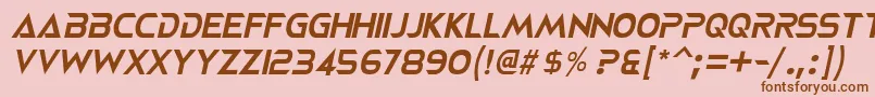 Fonte NeoteriqueItalic – fontes marrons em um fundo rosa