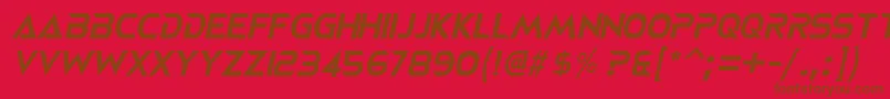 NeoteriqueItalic Font – Brown Fonts on Red Background