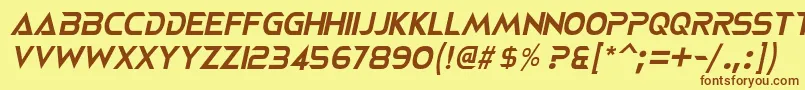 NeoteriqueItalic Font – Brown Fonts on Yellow Background
