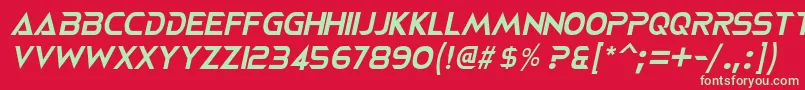 NeoteriqueItalic Font – Green Fonts on Red Background