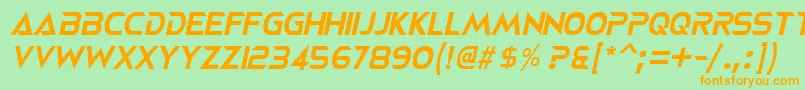 NeoteriqueItalic Font – Orange Fonts on Green Background