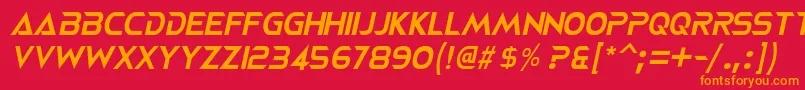 NeoteriqueItalic Font – Orange Fonts on Red Background