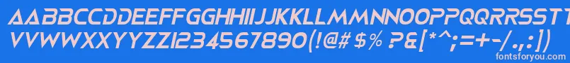 NeoteriqueItalicフォントについての詳細 フォントNeoteriqueItalic – ピンクの文字、青い背景