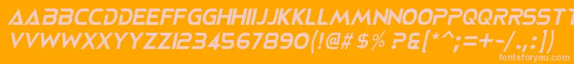 Czcionka NeoteriqueItalic – różowe czcionki na pomarańczowym tle