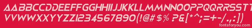 NeoteriqueItalic Font – Pink Fonts on Red Background