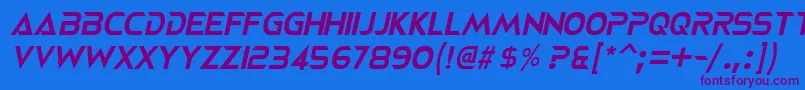NeoteriqueItalic Font – Purple Fonts on Blue Background
