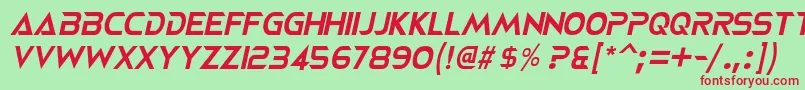 Fonte NeoteriqueItalic – fontes vermelhas em um fundo verde