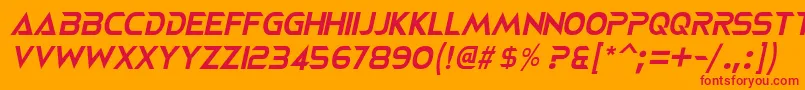Шрифт NeoteriqueItalic – красные шрифты на оранжевом фоне