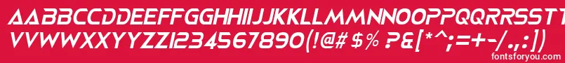 NeoteriqueItalic-fontti – valkoiset fontit punaisella taustalla
