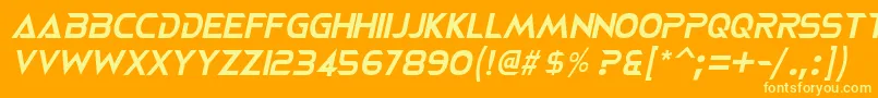 NeoteriqueItalic Font – Yellow Fonts on Orange Background