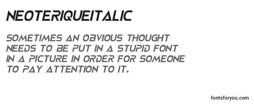 Шрифт NeoteriqueItalic