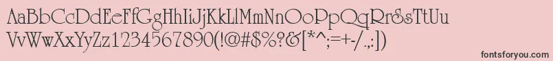 フォントUrsulaRegular – ピンクの背景に黒い文字