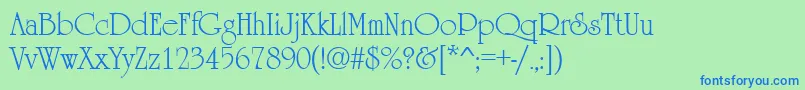 UrsulaRegular Font – Blue Fonts on Green Background