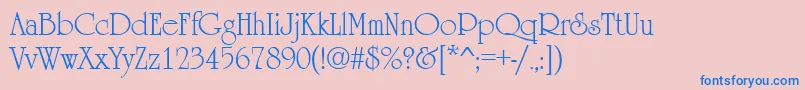 UrsulaRegular-fontti – siniset fontit vaaleanpunaisella taustalla