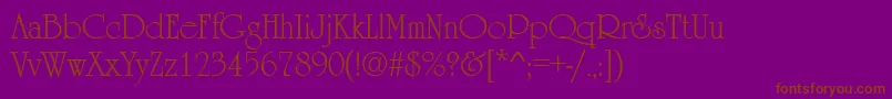 UrsulaRegular-fontti – ruskeat fontit violetilla taustalla