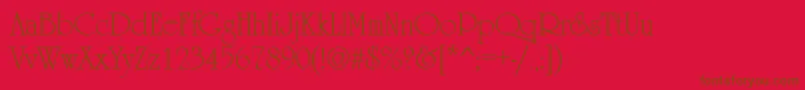 UrsulaRegular-fontti – ruskeat fontit punaisella taustalla