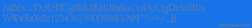UrsulaRegular-fontti – harmaat kirjasimet sinisellä taustalla