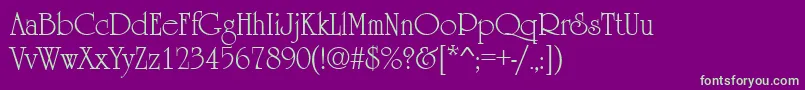 UrsulaRegular Font – Green Fonts on Purple Background