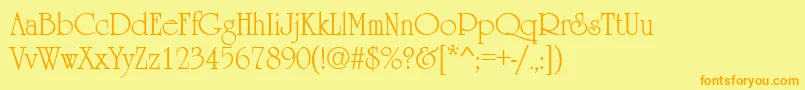 UrsulaRegular Font – Orange Fonts on Yellow Background