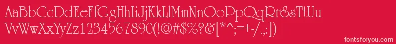 UrsulaRegular-fontti – vaaleanpunaiset fontit punaisella taustalla