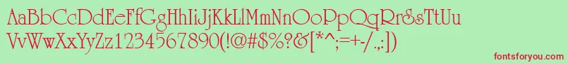 UrsulaRegular Font – Red Fonts on Green Background