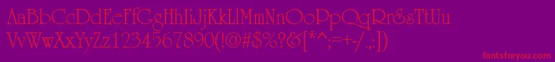 UrsulaRegular Font – Red Fonts on Purple Background