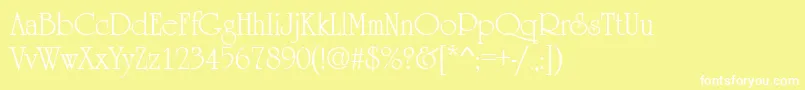 UrsulaRegular-fontti – valkoiset fontit keltaisella taustalla