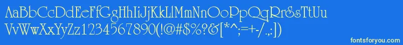 UrsulaRegular Font – Yellow Fonts on Blue Background