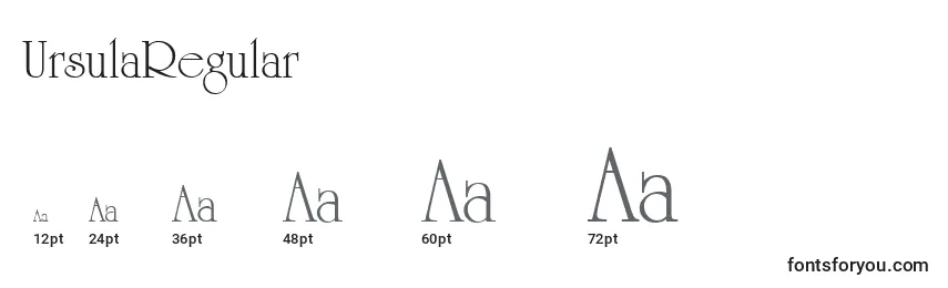 UrsulaRegular Font Sizes
