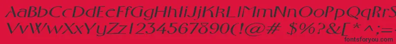 FosterexpandedItalic Font – Black Fonts on Red Background