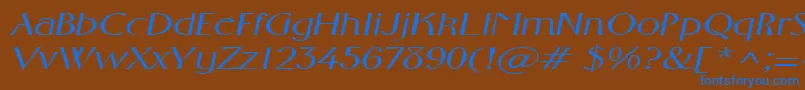 FosterexpandedItalic Font – Blue Fonts on Brown Background