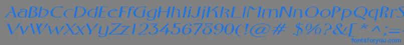 FosterexpandedItalic Font – Blue Fonts on Gray Background