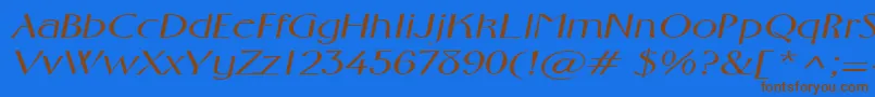 Police FosterexpandedItalic – polices brunes sur fond bleu
