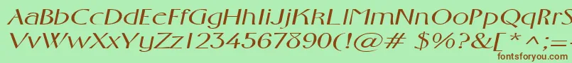 FosterexpandedItalic Font – Brown Fonts on Green Background