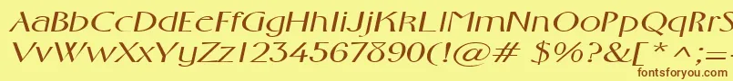 Шрифт FosterexpandedItalic – коричневые шрифты на жёлтом фоне