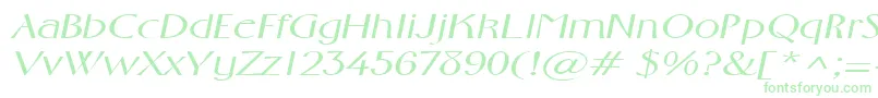 FosterexpandedItalic Font – Green Fonts on White Background