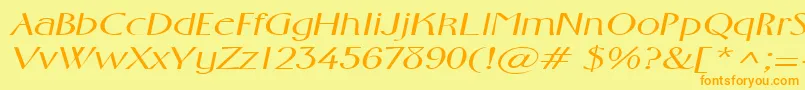 FosterexpandedItalic Font – Orange Fonts on Yellow Background