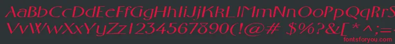 FosterexpandedItalic Font – Red Fonts on Black Background