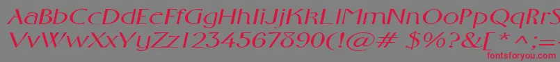 FosterexpandedItalic Font – Red Fonts on Gray Background