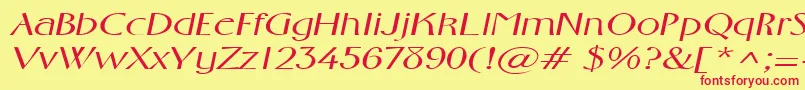 FosterexpandedItalic Font – Red Fonts on Yellow Background