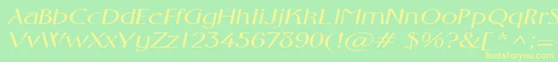 FosterexpandedItalic Font – Yellow Fonts on Green Background