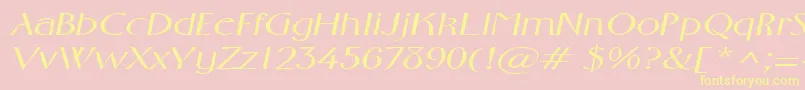 FosterexpandedItalic Font – Yellow Fonts on Pink Background