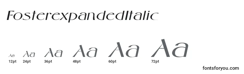 Размеры шрифта FosterexpandedItalic
