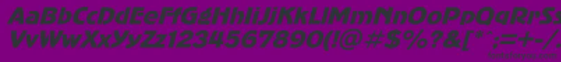 フォントAdvergo1 – 紫の背景に黒い文字