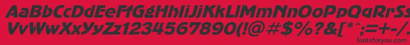 フォントAdvergo1 – 赤い背景に黒い文字