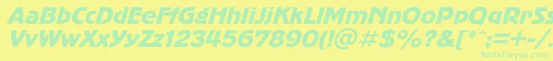 フォントAdvergo1 – 黄色い背景に緑の文字
