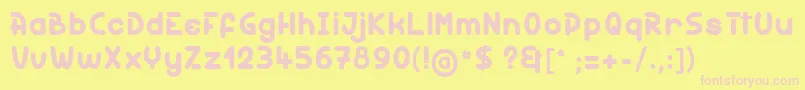 Holymolylight-Schriftart – Rosa Schriften auf gelbem Hintergrund