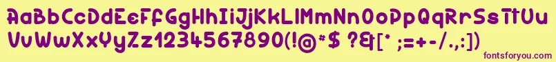 Holymolylight Font – Purple Fonts on Yellow Background